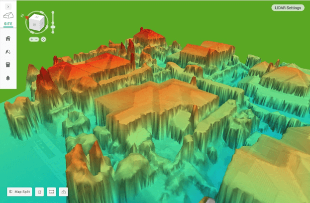 lidar scan of houses.