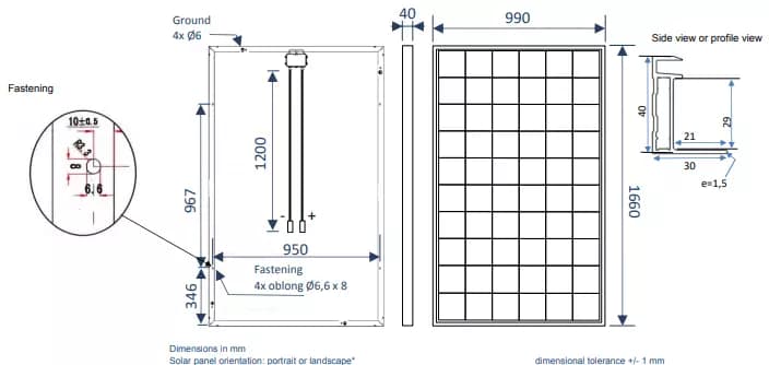 EnergyPal RECOM-Sillia Solar Panels 60P_250-270W 60P260
