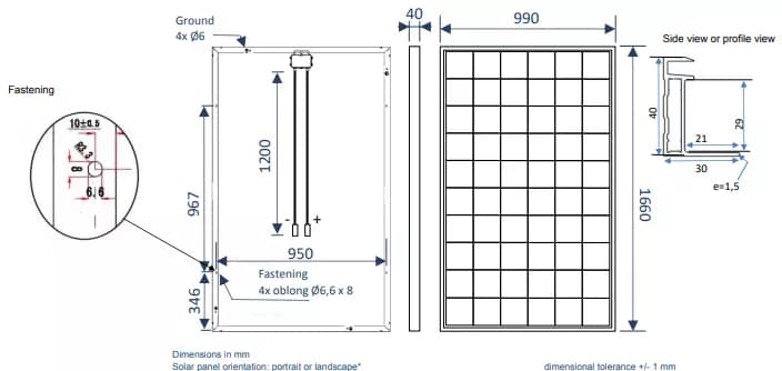 EnergyPal RECOM-Sillia Solar Panels 60P_250-270W 60P265