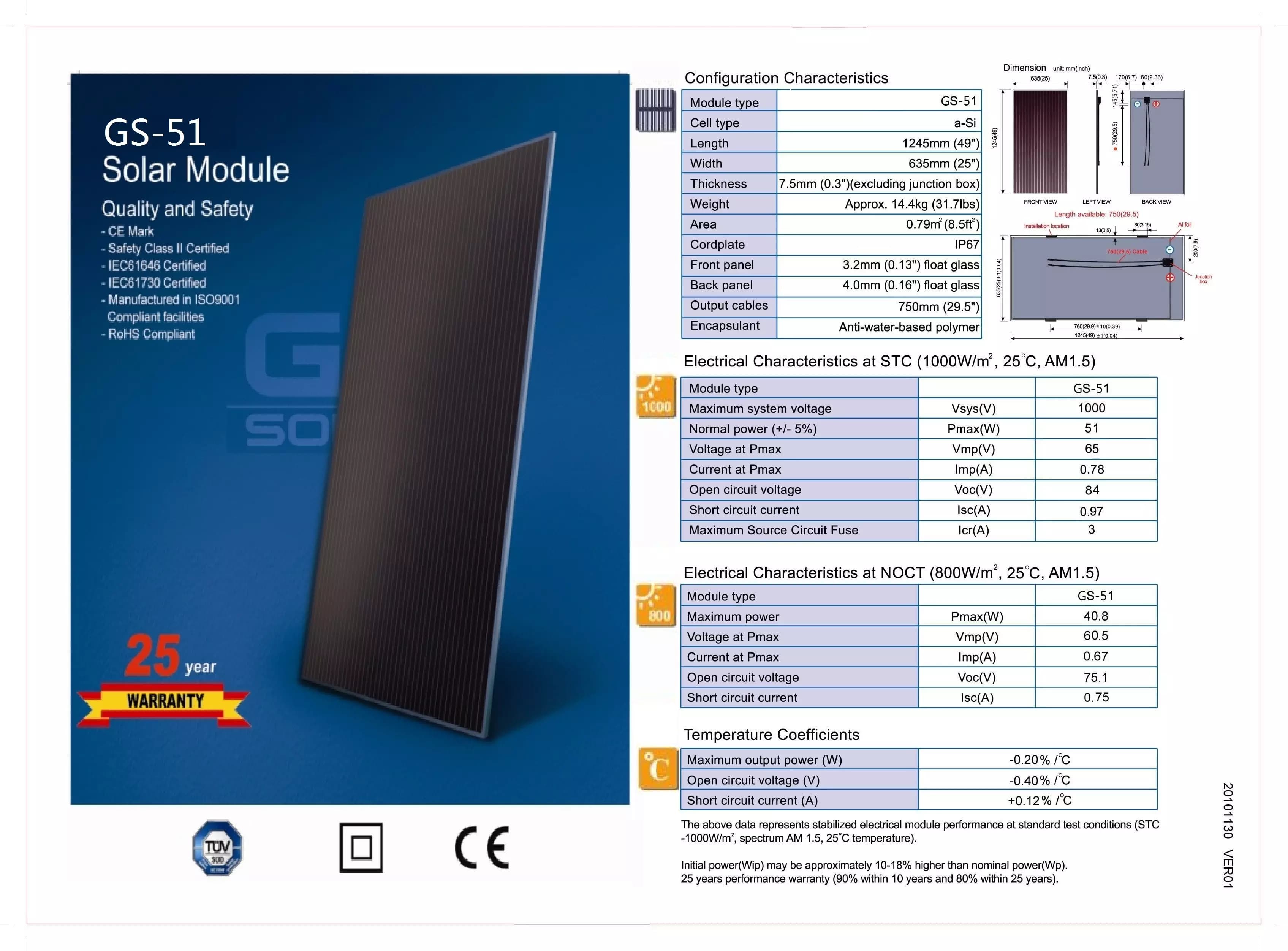 EnergyPal Haerbin Green Solar Solar Panels GS40-51 GS50