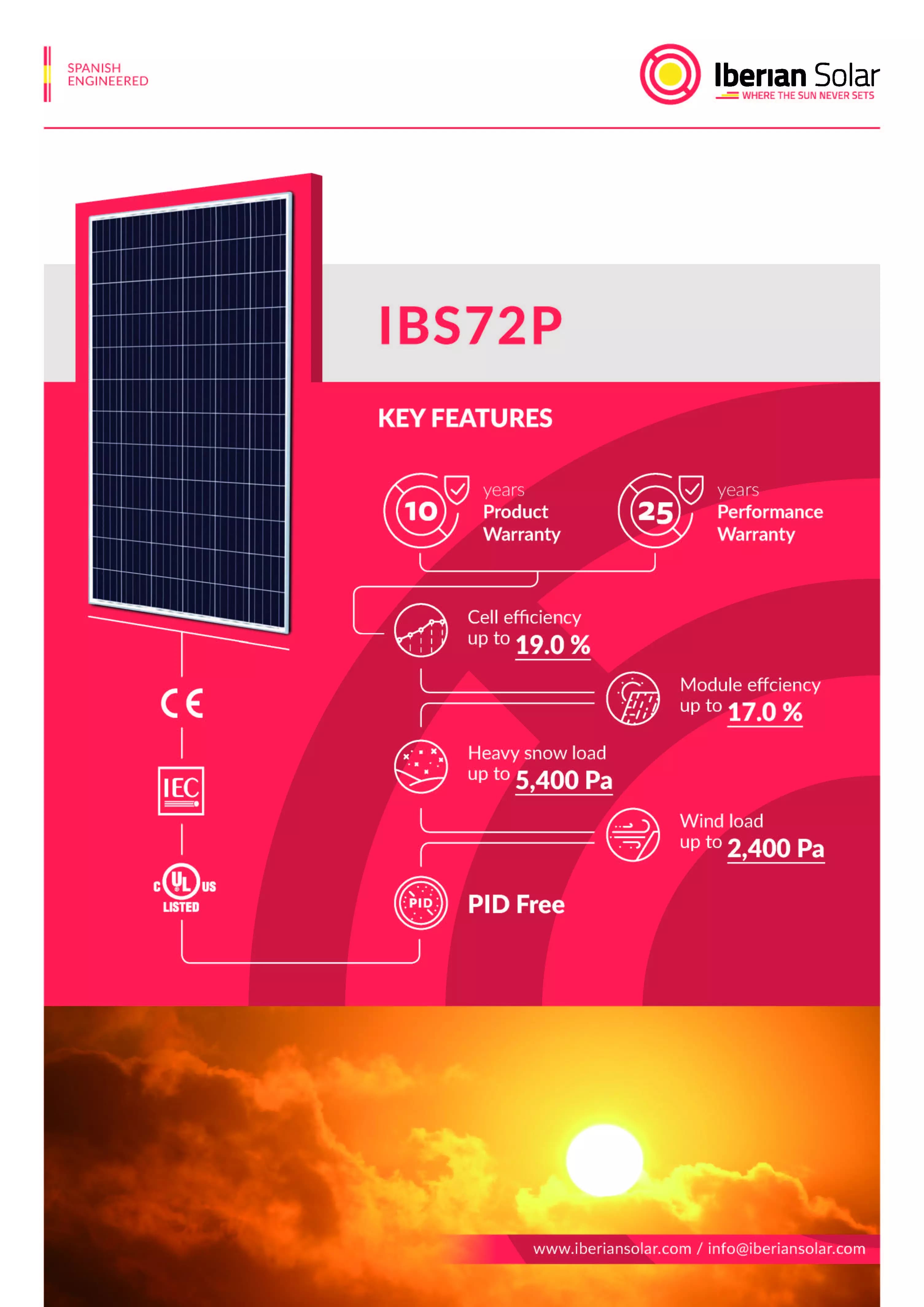 EnergyPal Iberian Solar Europe Solar Panels IBS72P IBS72P340