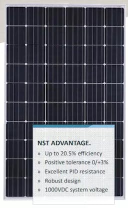 EnergyPal Noor Solar Technology Solar Panels NST60-6-280-300Wp-HPM-S-10. NST60-6-285M