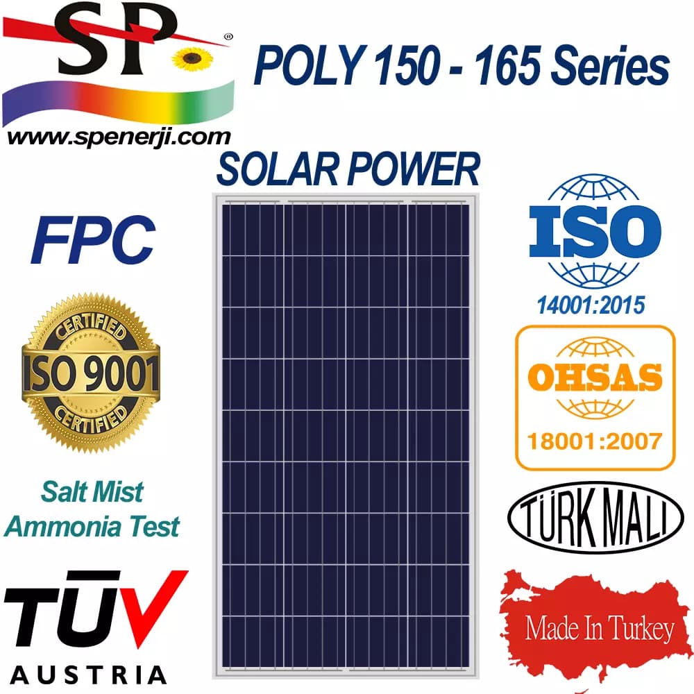 EnergyPal SP Enerji Solar Panels SP 160-165P36 SP-160P36