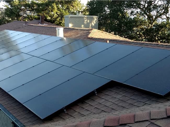 Solaria Panels on a Residential Roof