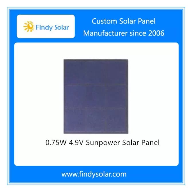EnergyPal Findy Solar Solar Panels 0.75W Sunpower Solar Panel 4.9V FYD-S0.75W