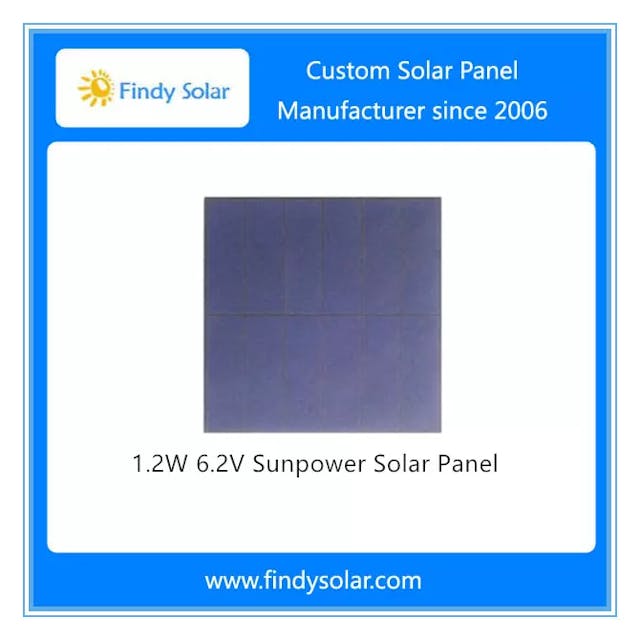 EnergyPal Findy Solar  Solar Panels 1.2W 6.2V Sunpower Solar Panel FYD-S1.2W6V