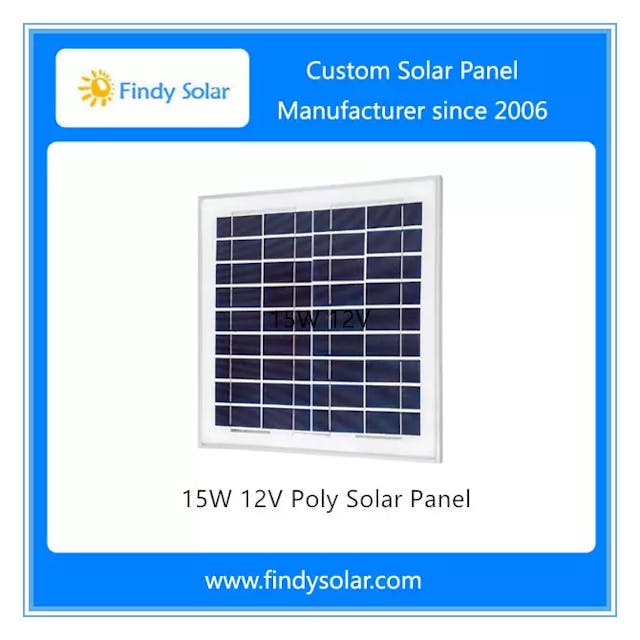 EnergyPal Findy Solar  Solar Panels 15W 12V Poly Solar Panel FYD-P15W12V