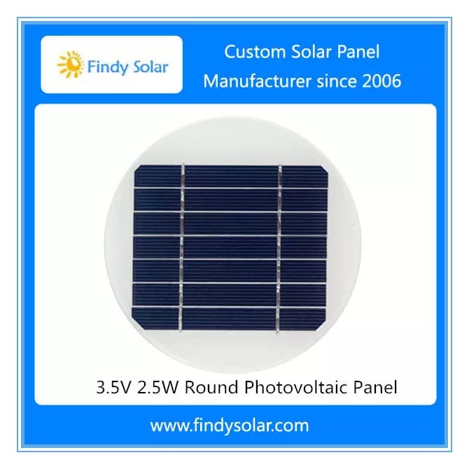 EnergyPal Findy Solar Solar Panels 3.5V 2.5W Round Photovoltaic Panel FYD-016