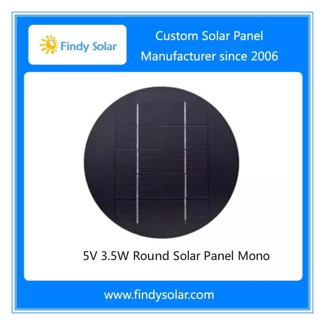 EnergyPal Findy Solar Solar Panels 3.5W 5V Round Solar Panel Mono FYD-M3.5W5V