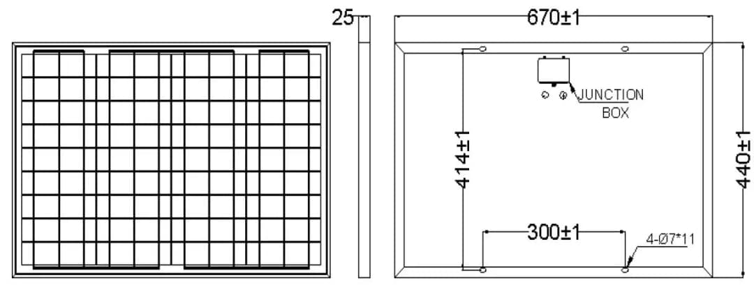 EnergyPal Blue Solaria Solar Panels 44W kristallines Silizium-Solarmodul 44W kristallines Silizium-Solarmodul