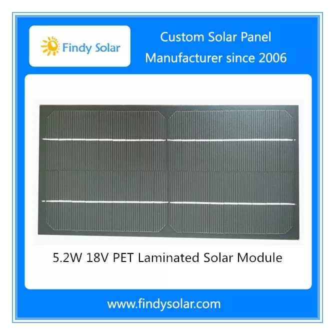 EnergyPal Findy Solar Solar Panels 5.2W 18V PET Laminated Solar Module FYD-035