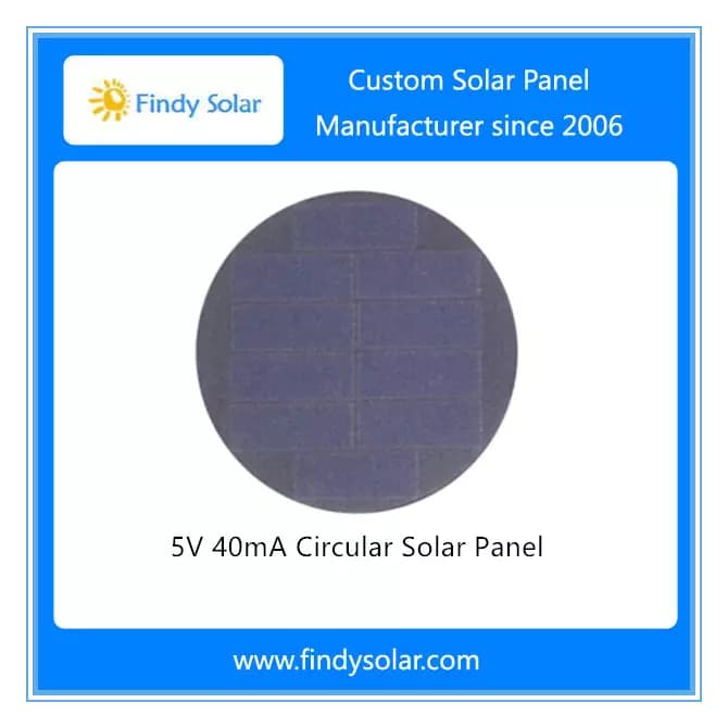 EnergyPal Findy Solar Solar Panels 5V 40mA Circular Solar Panel FYD-S0.2W5V