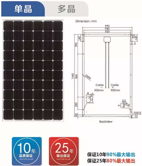EnergyPal Hu'nan Rich PV Energy Solar Panels 60pcs Monocrystalline Modules Series NC-285M-60