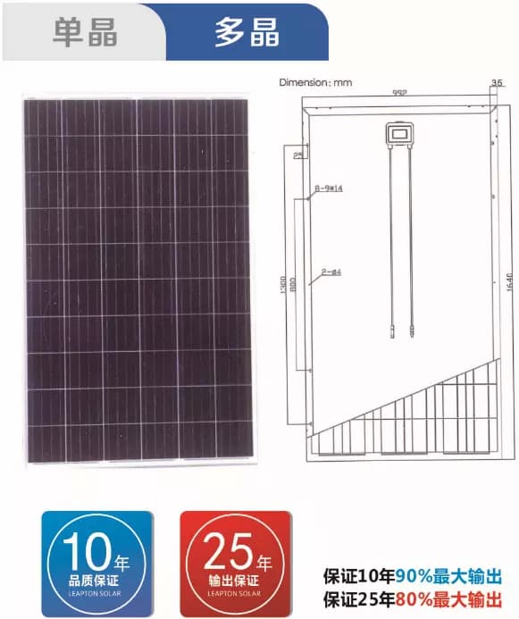 EnergyPal Hu'nan Rich PV Energy Solar Panels 60pcs Polycrystalline Modules Series NC-280M-60