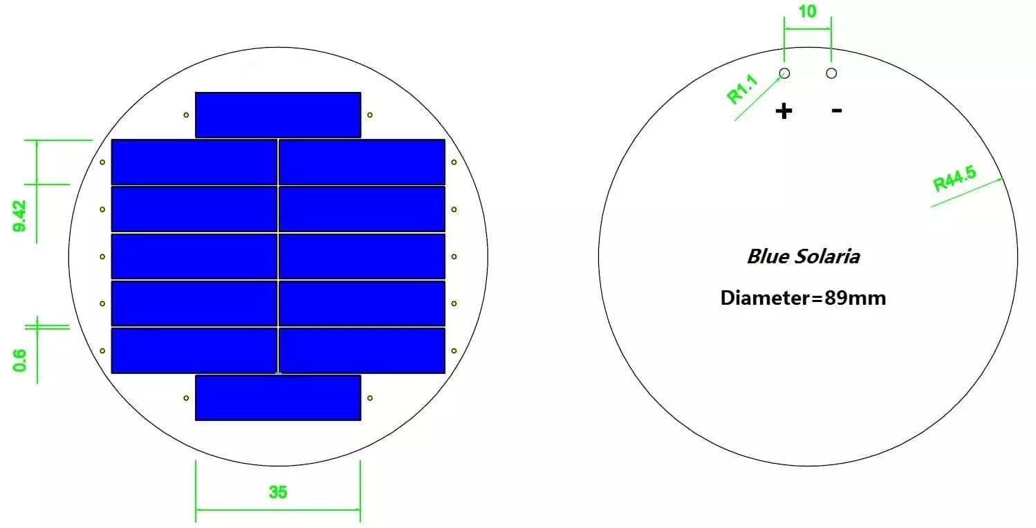 EnergyPal Blue Solaria Solar Panels 6V 120mA 0.72W IoT-use solar cell 6V 120mA 0.72W IoT-use solar cell
