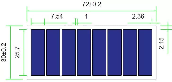EnergyPal Blue Solaria Solar Panels 72mm × 30mm Sunpower Solar Panel 72mm × 30mm Sunpower Solar Panel