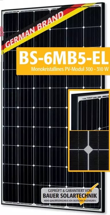 EnergyPal Bauer Solarenergie Solar Panels BS-6MB5-EL PERC 300-310W BS-310-6MB5-EL