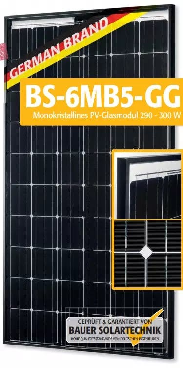 EnergyPal Bauer Solarenergie Solar Panels BS-6MB5-GG-PL PERC 290-300W BS-300-6MB5-GG