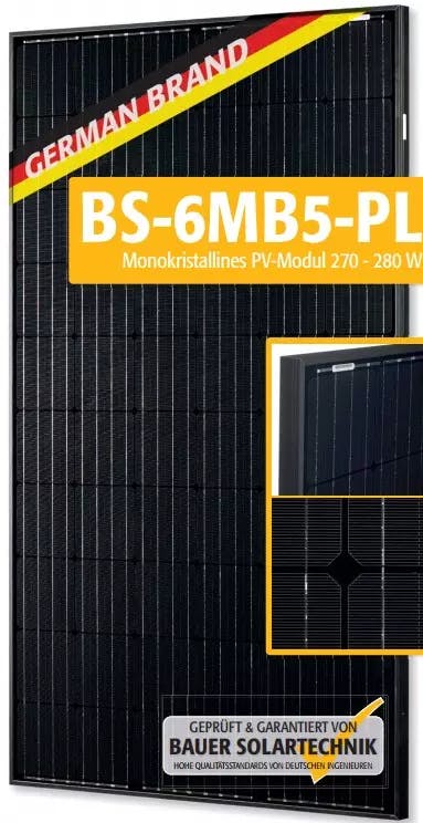 EnergyPal Bauer Solarenergie Solar Panels BS-6MB5-PL 270-280W BS-275-6MB5-PL