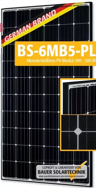 EnergyPal Bauer Solarenergie Solar Panels BS-6MB5-PL PERC 290-300W BS-290-6MB5-PL