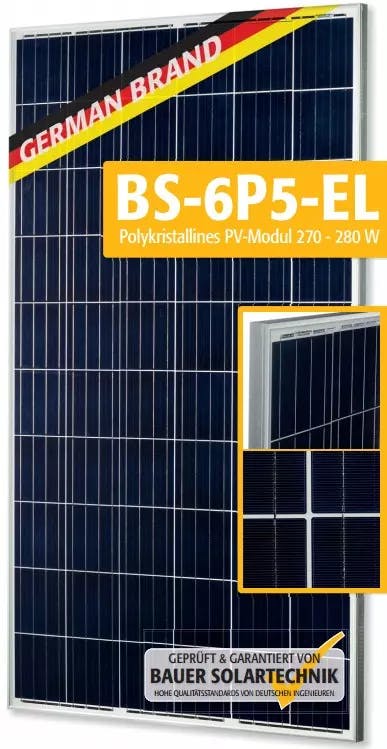 EnergyPal Bauer Solarenergie Solar Panels BS-6P5-EL 270-280W BS-280-6P5-EL