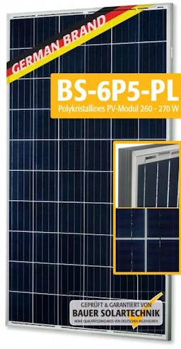 EnergyPal Bauer Solarenergie Solar Panels BS-6P5-PL 260-270W BS-260-6P5-PL
