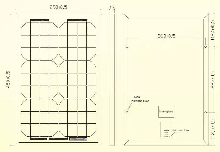 EnergyPal Blue Solaria Solar Panels datasheet of 15W solar panel datasheet of 15W solar panel