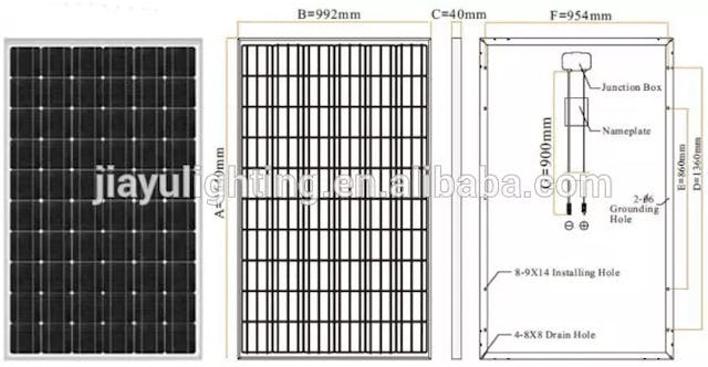 EnergyPal Jiayu Lighting  Solar Panels Mono 250W Mono 250W