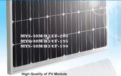 EnergyPal Malaysian Solar Resources Solar Panels MYS-48M/B3/CF-190-200 MYS-48M/B3/CF-195