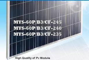 EnergyPal Malaysian Solar Resources Solar Panels MYS-60P/B3/CF-235-245 MYS-60P/B3/CF-235