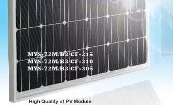 EnergyPal Malaysian Solar Resources Solar Panels MYS-72M/B3/CF-305-315 MYS-72M/B3/CF-315
