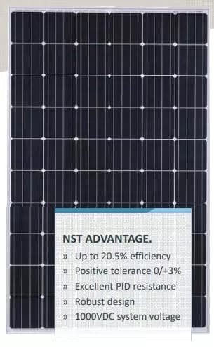 EnergyPal Noor Solar Technology Solar Panels NST60-6-280-300Wp-HPM-S-10. NST60-6-295M