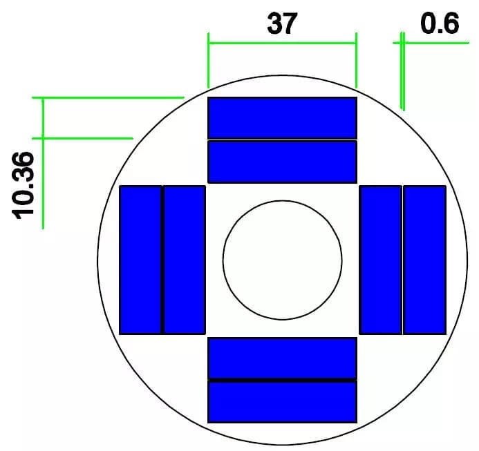 EnergyPal Blue Solaria Solar Panels radius 46.5mm round pv cell radius 46.5mm round pv cell