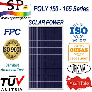 EnergyPal SP Enerji Solar Panels SP 160-165P36 SP-160P36